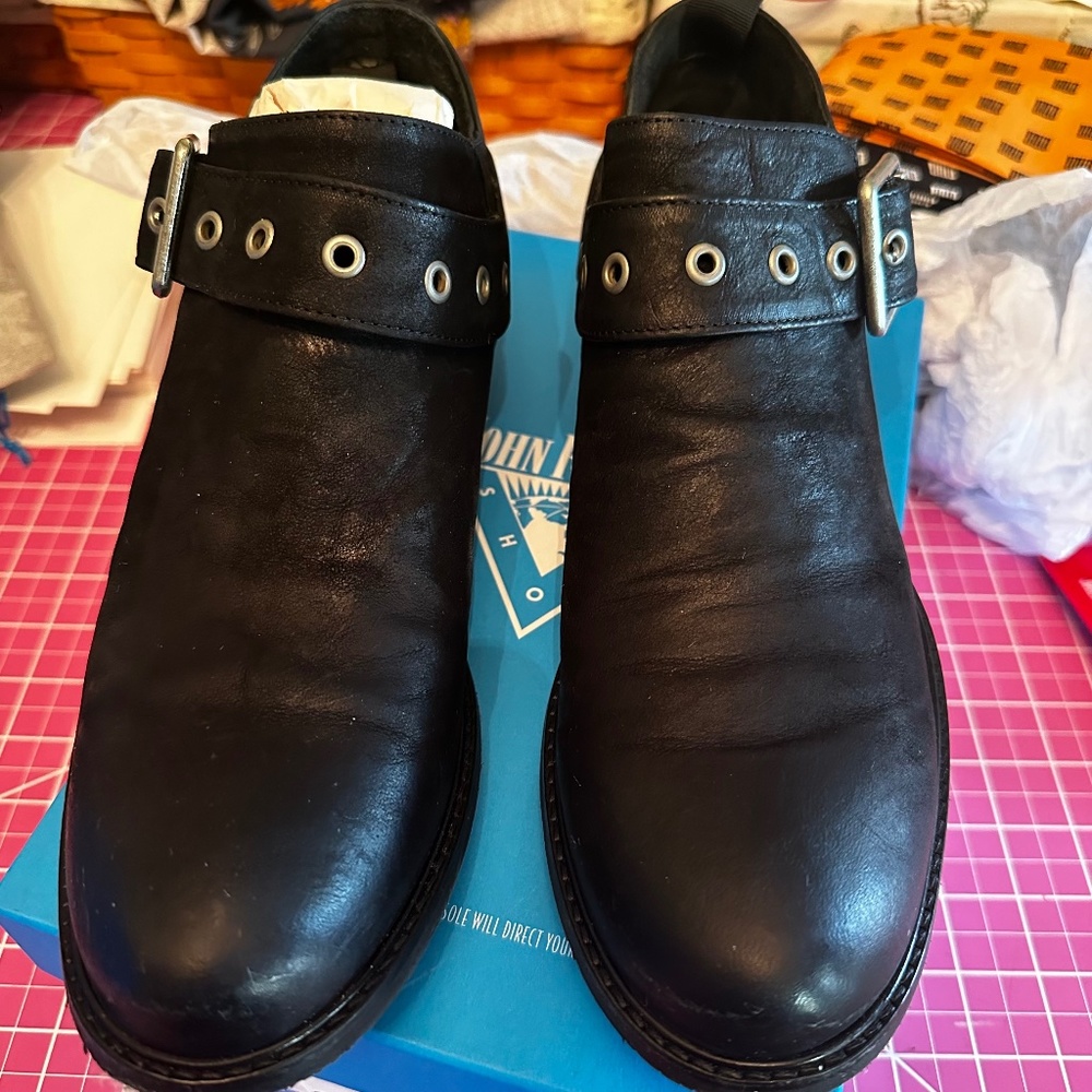 Fluevog Althea Biblio Buckle Shoe Slip On Black Size 11